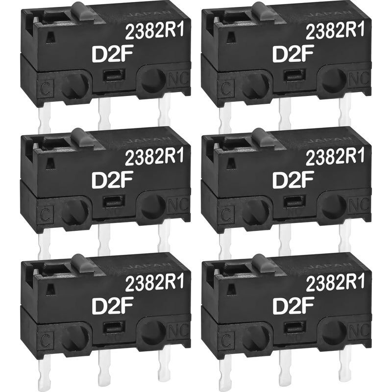 Formiden D2F Mouse Micro Switch (Pack of 6) - 1.47N Force, 10 Million Cycles Fretting Switch High-Durability Grey Alloy - Image 1